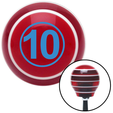 Blue Ball 10 Red Stripe Shift Knob with M16 x 15 Insert