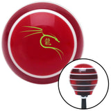 Green Dragon Symbol Red Stripe Shift Knob with M16 x 15 Insert