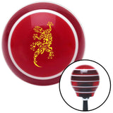 Yellow Abstract Gecko Red Stripe Shift Knob with M16 x 15 Insert