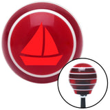 Red Sail Boat 2 Red Stripe Shift Knob with M16 x 15 Insert