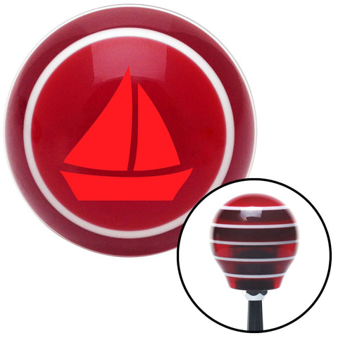 Red Sail Boat 2 Red Stripe Shift Knob with M16 x 15 Insert