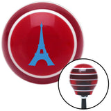 Blue The Eiffel Tower Red Stripe Shift Knob with M16 x 15 Insert