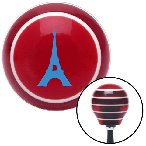 Blue The Eiffel Tower Red Stripe Shift Knob with M16 x 15 Insert