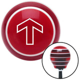 White Broad Arrow Up Red Stripe Shift Knob with M16 x 15 Insert