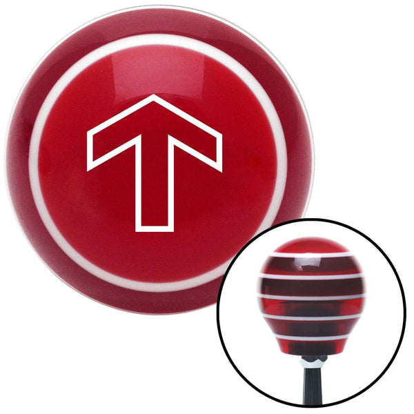 White Broad Arrow Up Red Stripe Shift Knob with M16 x 15 Insert