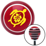 Yellow Turtle w Flower Red Stripe Shift Knob with M16 x 15 Insert