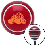 Orange Monster Truck Red Stripe Shift Knob with M16 x 15 Insert