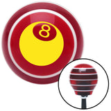 Yellow 3D 8 Ball  Red Stripe Shift Knob with M16 x 15 Insert