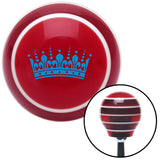 Blue Queens Crown Red Stripe Shift Knob with M16 x 15 Insert