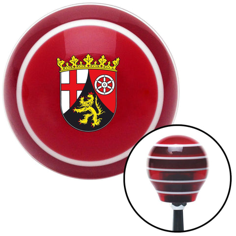 Rhineland Palatinate Coat of Arms Red Stripe Shift Knob with M16 x 15 Insert