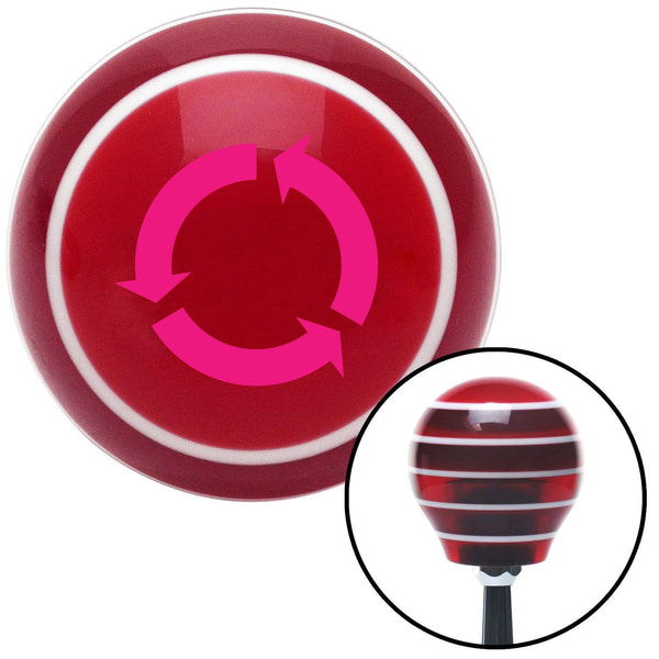 Pink Arrows in Circle Red Stripe Shift Knob with M16 x 15 Insert