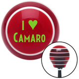 Green I 3 CAMARO Red Stripe Shift Knob with M16 x 15 Insert