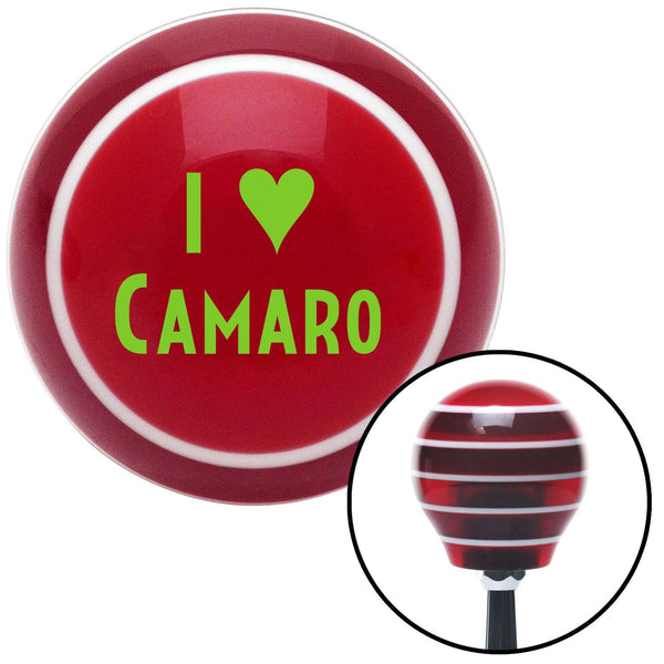 Green I 3 CAMARO Red Stripe Shift Knob with M16 x 15 Insert