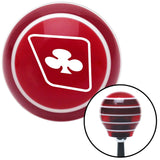 White Clubs on a Card Red Stripe Shift Knob with M16 x 15 Insert