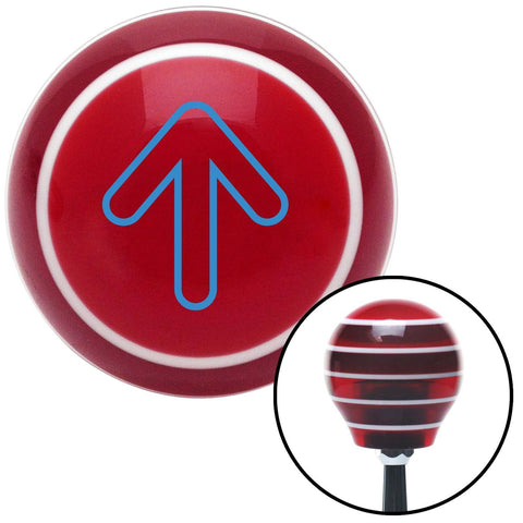 Blue Bubble Directional Arrow Up Red Stripe Shift Knob with M16 x 15 Insert