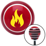 Yellow Flames Red Stripe Shift Knob with M16 x 15 Insert