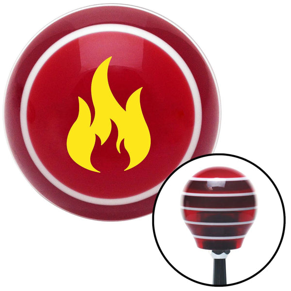 Yellow Flames Red Stripe Shift Knob with M16 x 15 Insert