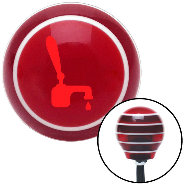 Red Tap w a Drip Red Stripe Shift Knob with M16 x 15 Insert