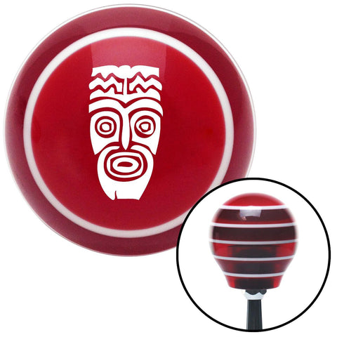 White Hawaiian Mask Red Stripe Shift Knob with M16 x 15 Insert