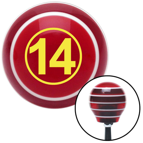 Yellow Ball 14 Red Stripe Shift Knob with M16 x 15 Insert