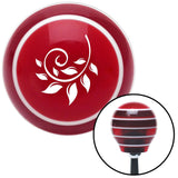 White Hawaiian Leaf 1 Red Stripe Shift Knob with M16 x 15 Insert