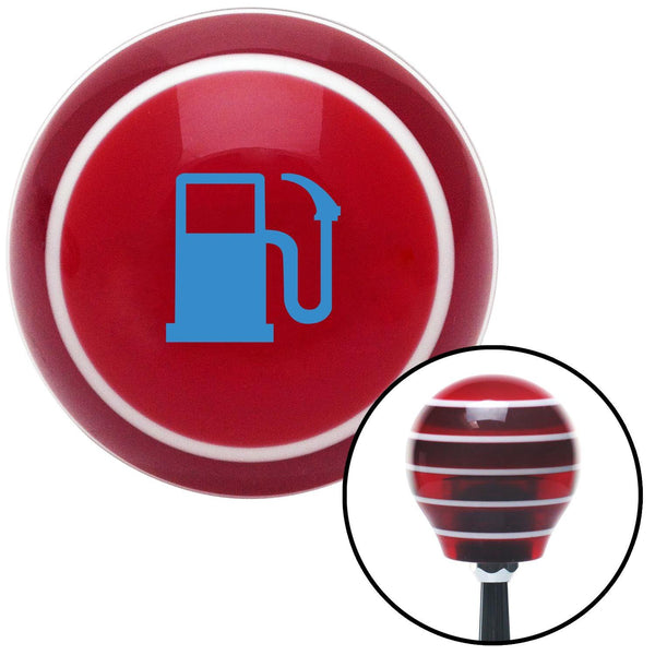 Blue Gas Station Tank Red Stripe Shift Knob with M16 x 15 Insert
