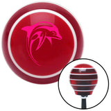 Pink Artistic Dolphin Red Stripe Shift Knob with M16 x 15 Insert