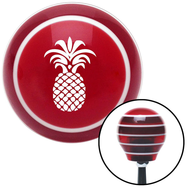 White Hawaiian Pineapple Red Stripe Shift Knob with M16 x 15 Insert