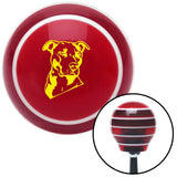 Yellow Pitbull Red Stripe Shift Knob with M16 x 15 Insert