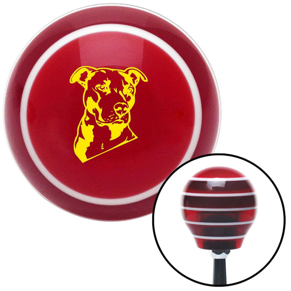 Yellow Pitbull Red Stripe Shift Knob with M16 x 15 Insert