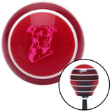 Pink Pitbull Red Stripe Shift Knob with M16 x 15 Insert