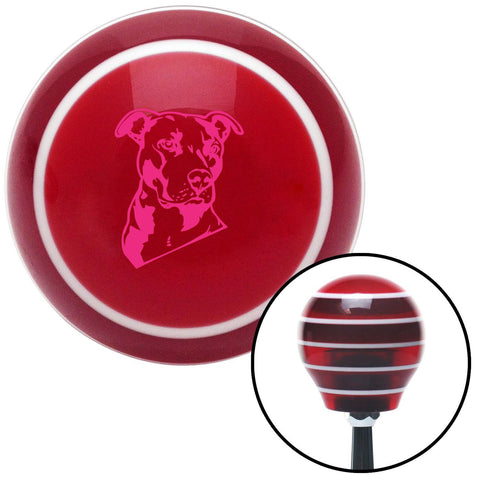 Pink Pitbull Red Stripe Shift Knob with M16 x 15 Insert