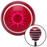 Pink Hawaiian Sun Red Stripe Shift Knob with M16 x 15 Insert