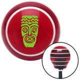 Green Hawaiian Mask Red Stripe Shift Knob with M16 x 15 Insert