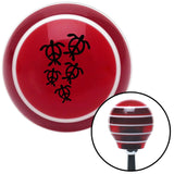 Black Peace Turtles Red Stripe Shift Knob with M16 x 15 Insert