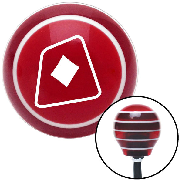 White Diamonds on a Card Red Stripe Shift Knob with M16 x 15 Insert