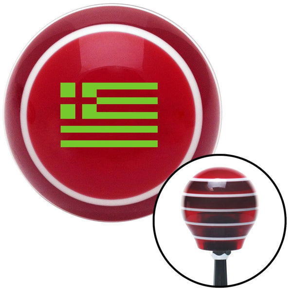 Green Greece Red Stripe Shift Knob with M16 x 15 Insert