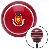 Burundi Coat of Arms Red Stripe Shift Knob with M16 x 15 Insert