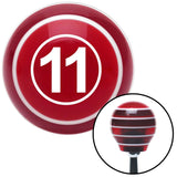 White Ball 11 Red Stripe Shift Knob with M16 x 15 Insert