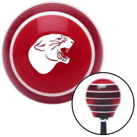 White Panther Red Stripe Shift Knob with M16 x 15 Insert