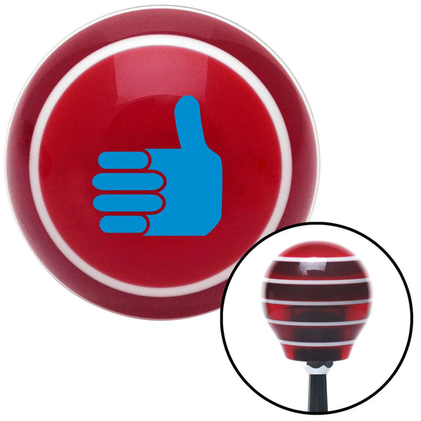 Blue Thumbs Up Red Stripe Shift Knob with M16 x 15 Insert