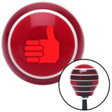 Red Thumbs Up Red Stripe Shift Knob with M16 x 15 Insert