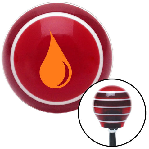 Orange Paint Drip Red Stripe Shift Knob with M16 x 15 Insert