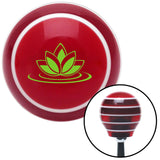 Green Hawaiian Flower 6 Red Stripe Shift Knob with M16 x 15 Insert
