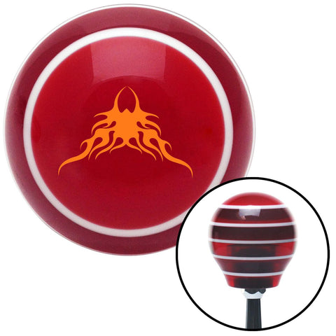 Orange Large Tribal Flames Red Stripe Shift Knob with M16 x 15 Insert