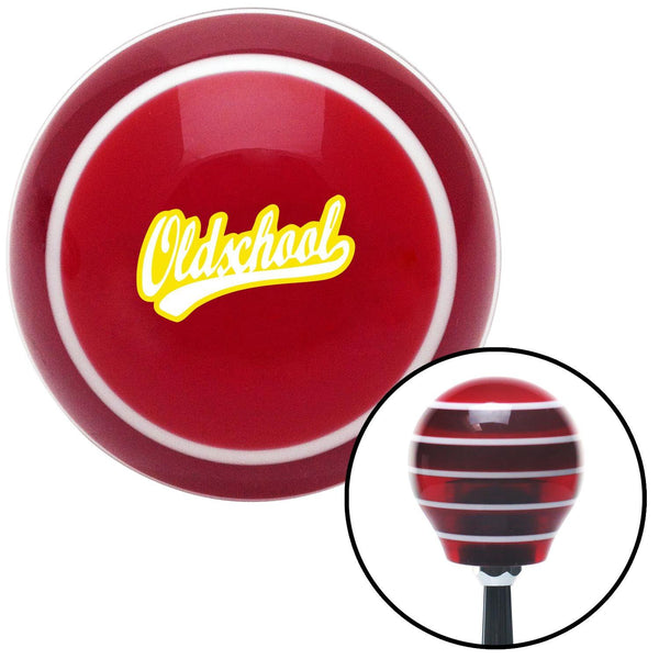 Oldschool Yellow Red Stripe Shift Knob with M16 x 15 Insert