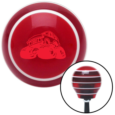 Red Monster Truck Red Stripe Shift Knob with M16 x 15 Insert