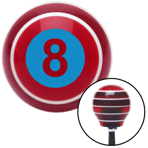 Blue 8 Ball Red Stripe Shift Knob with M16 x 15 Insert