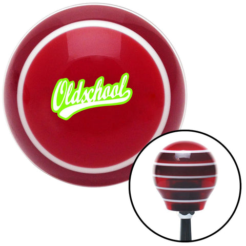 Oldschool Green Red Stripe Shift Knob with M16 x 15 Insert