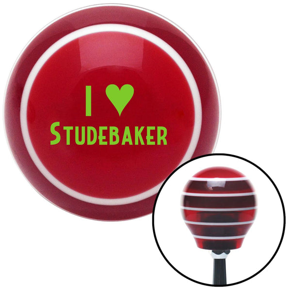 Green I 3 STUDEBAKER Red Stripe Shift Knob with M16 x 15 Insert
